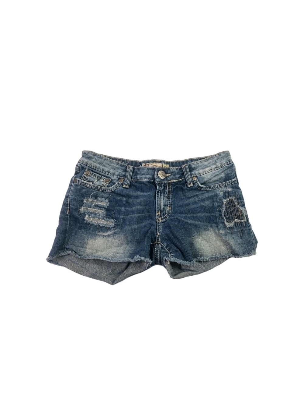 BKE Madison Women's Distressed Denim Shorts - Blue Wash Size 27